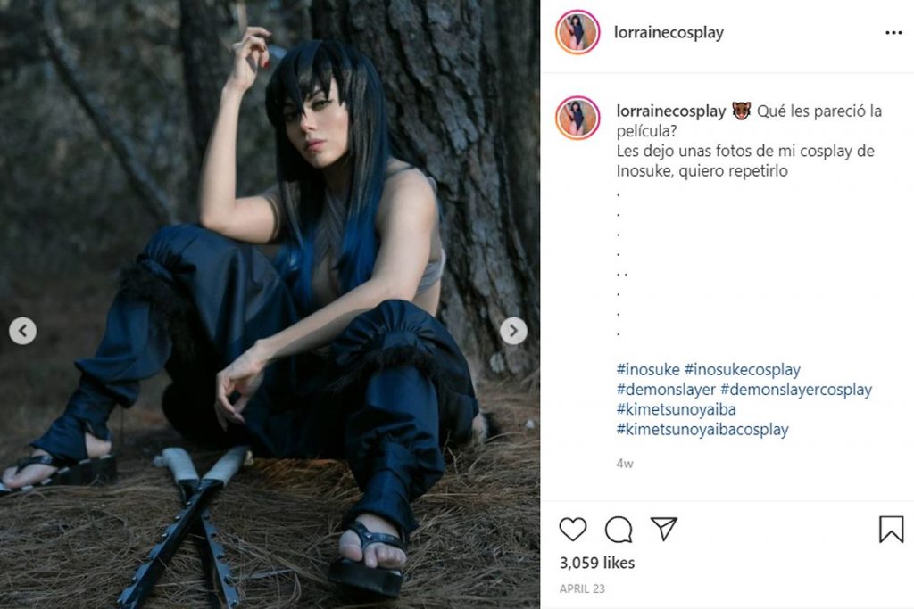 Inosuke cosplay mujer kimetsu no yaiba demon slayer. tierragamer