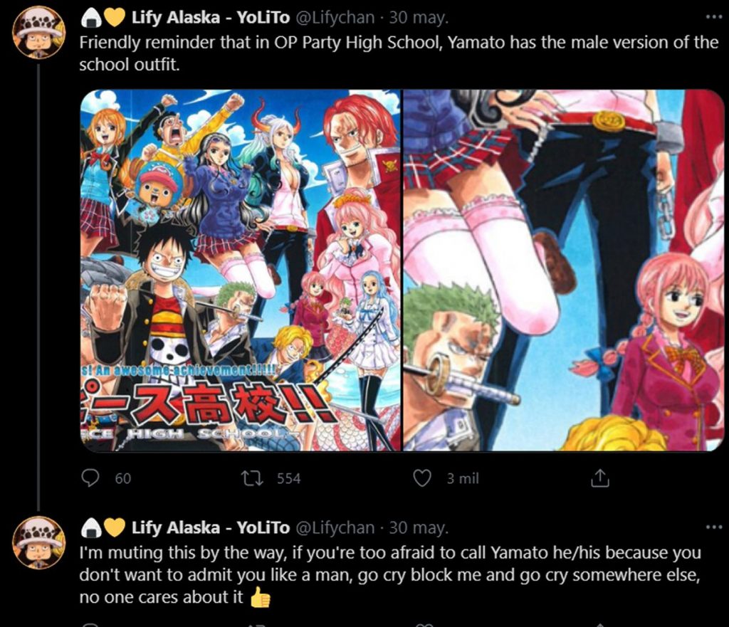 Yamato gender One Piece Man twitter
