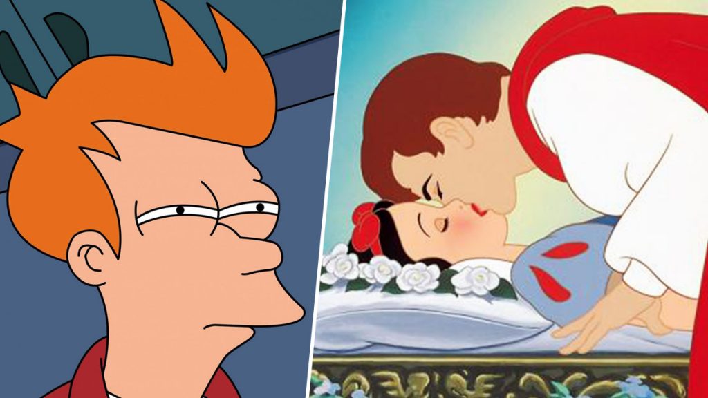 walt disney, blancanieves, beso