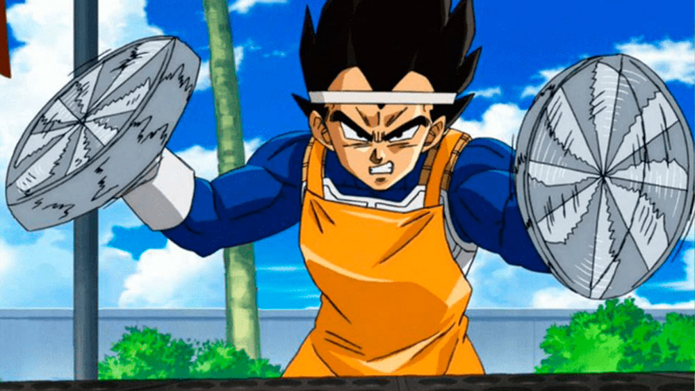 Vegeta cocinando