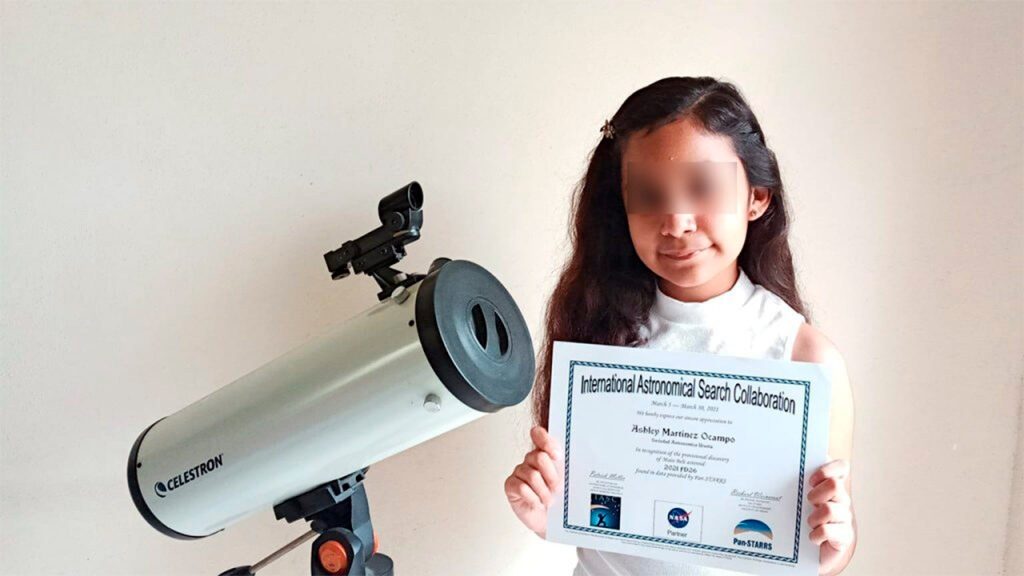 La niña que recibió un reconocimiento de la NASA por descubrir un asteroide