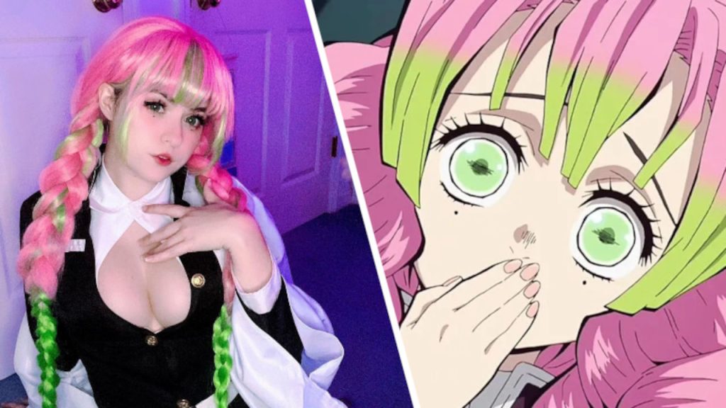 Demon Slayer: Mitsuri Kanroji descansa desde su cuarto en este bonito cosplay