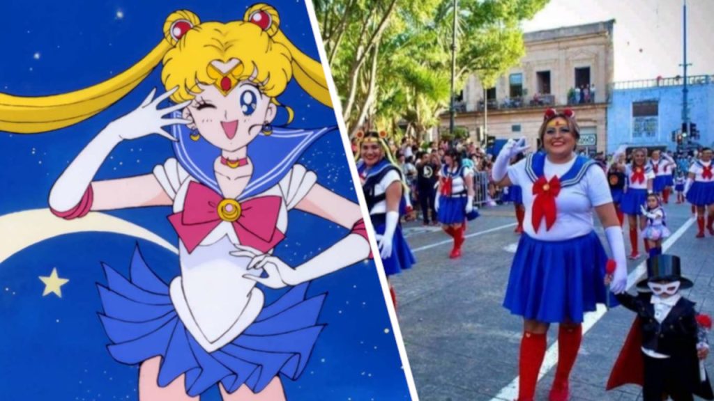 Mamás se disfrazan de Sailor Moon y se roban los reflectores en Carnaval de Mérida