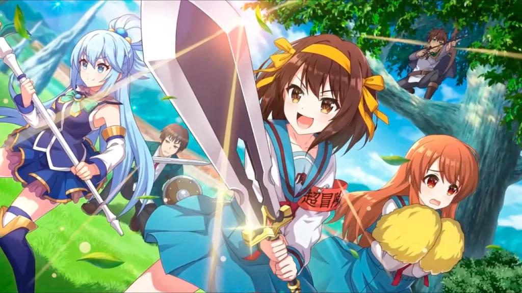 Juego de Konosuba tendrá colaboración con Suzumiya Haruhi