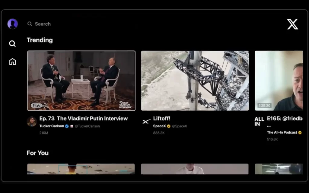 X televisor inteligente previo app