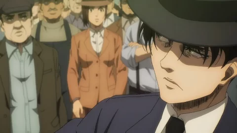 Fotograma de Levi en Attack on Titan