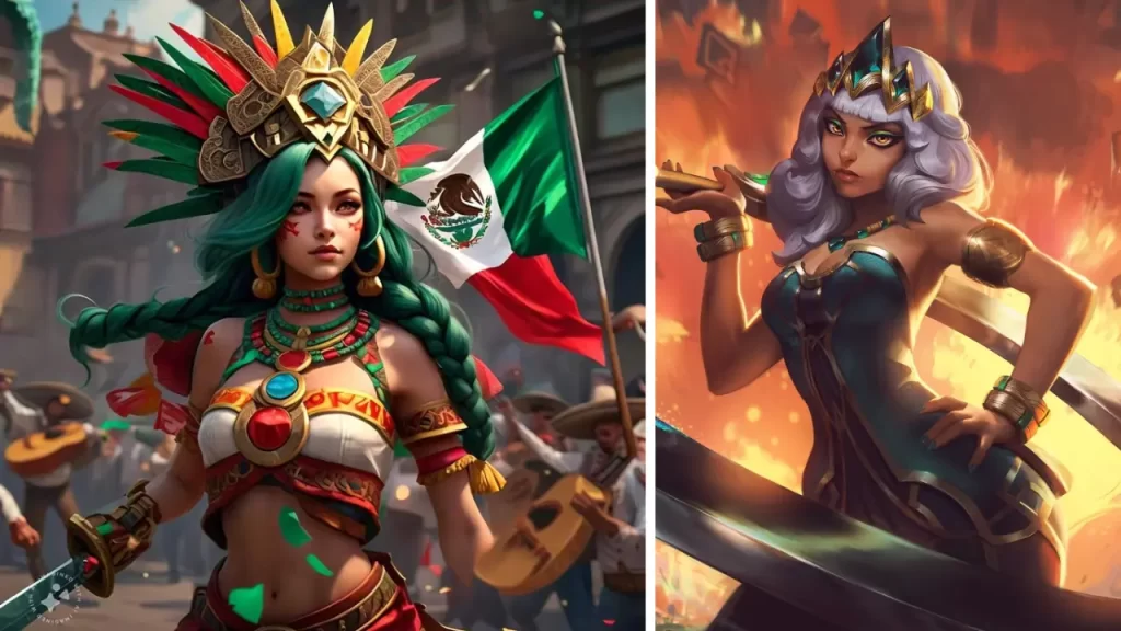 La Meta IA nos muestra cómo lucirían los campeones de League of Legends si participaran en el grito de Independencia de México.