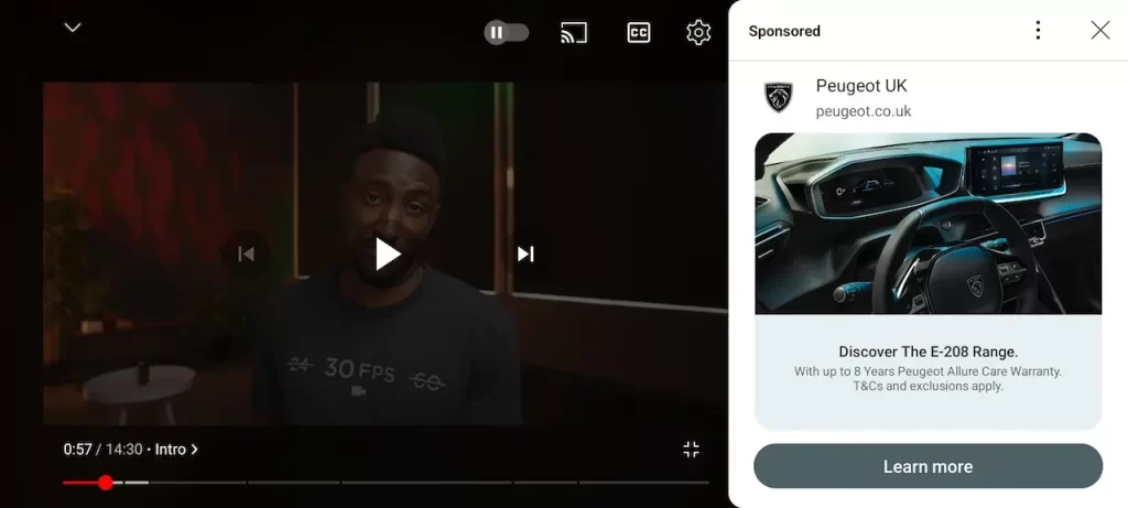 youtube pausa anuncios megaoscar900
