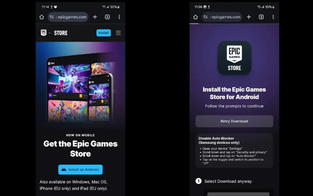 Epic Games tienda terceros Google