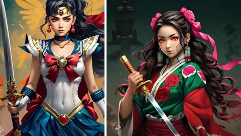 Así luciría Nezuko Kamado de Demon Slayer si hubiera participado en la Revolución mexicana.